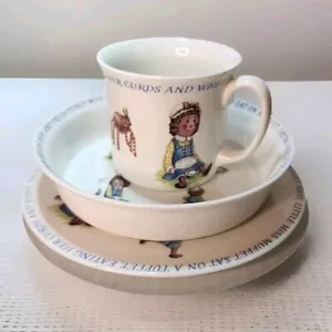 Queen's China Indien Little Miss Muffet Kinder Set Teller, Schale, Tasse Becher Keramik - Bild 1 von 10