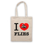 I LOVE FLIES ANIMAL RIGHTS LOVER SAVE ANIMALS INSECT SHOULDER TOTE SHOP BAG