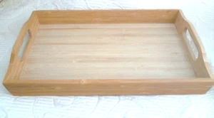 Ikea Systeme NEU Bambus Serviertablett 13,5" x 9" eingebaute Griffe 1,5" tief - Bild 1 von 4