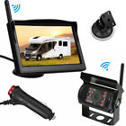 Reverse Wireless Backup Camera 5" Monitor Rear View System For Truck RV Trailer