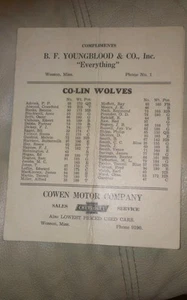 ORIGINAL 1930's Mississippi Football Program Decatur vs Co-Lin Rare Ex - Picture 1 of 3