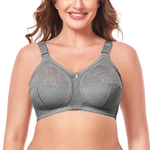 Women's Wire free Bra plus size C D DD E F G GG 12 14 16 18 20 22 24 26 28 - Picture 1 of 35