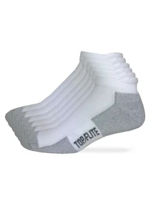 Top Flite Mens Moisture Wicking Seamless Toe Heel Tab Sport Socks 6 Pair Pack - Picture 1 of 4