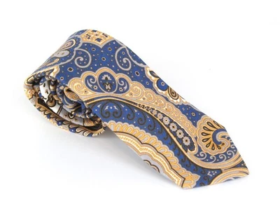 SUITSUPPLY Blue Tie ~150x8cm Graphic Pattern Cotton Silk Blend Pointed-End * - Image 1 of 4