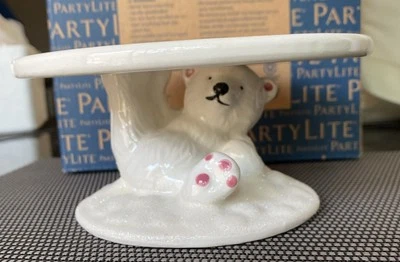 Candelabro PartyLite BEARY MERRY PEDESTAL 3 mechas tarro #P92895 nuevo en caja Foto 1 de 4