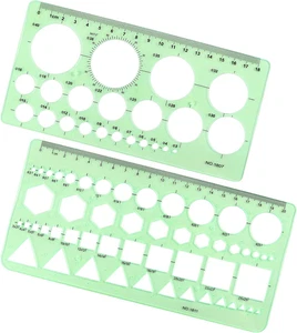 Circle Template Measuring Geometry Ruler Geometric Drawing Stencils Rulers Scale - Picture 1 of 12