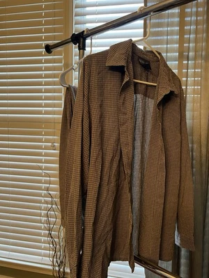 Traje pantalón informal XL Style And Co. marrón con rayas negras para mujer Foto 1 de 3