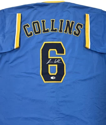 ISAAC COLLINS Brewers Outfielder Signed Custom Replica MKE CITY Jersey AUTO JSA - Image 1 of 3