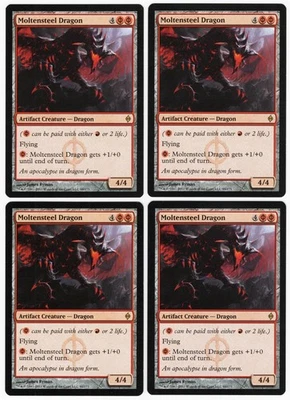 Moltensteel Dragon x4 4x 2011 New Phyrexia PLAYSET Artifact Creature MTG NM AZ1 - Image 1 of 2