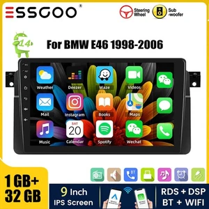 Apple Carplay 9"Car Stereo BT FM Radio For BMW E46 318i 320i 323i 325i 328i 330i - Picture 1 of 13
