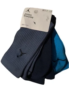 Nike Air Jordan Everyday Dri-Fit Crew Socks 3 Pairs Multi Color Men 8-12 - Picture 1 of 2