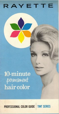 VTG 1960s RAYETTE HAIR COLOR ADVERTISING BEAUTY SHOP DISPLAY! W/COMPARISON CHART - Image 1 of 4