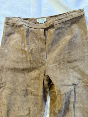 Vintage St. John’s Bay Genuine Leather Pants Suede Camel Brown Size 12 1990s EUC - Image 1 of 4
