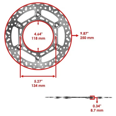 Front Brake Disc w/Pads for Yamaha YZ125 YZ250 YZ250F 2008-2025 / YZ250X 2016 - Image 1 of 4