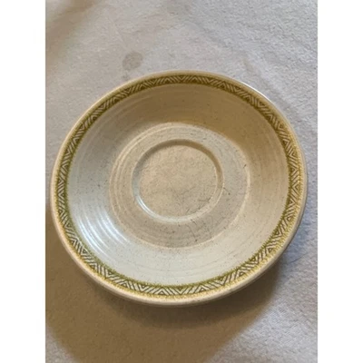 Franciscan Earthenware Saucer Cream Gold Geometric Pattern Vintage - Image 1 of 4