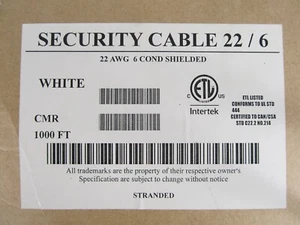 Intertek White 22/6 Security Alarm Wire Cable Shld 6 Conductor 22 AWG 450 feet - Picture 1 of 6