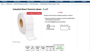 Case of 6 - ULine Industrial Direct Thermal Labels - 3 x 2" - S-7433 - Picture 1 of 1