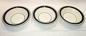(3) Vintage Arabia Faenza Black Rimmed Fruit Dessert Berry Bowls 5.75” - Picture 1 of 12