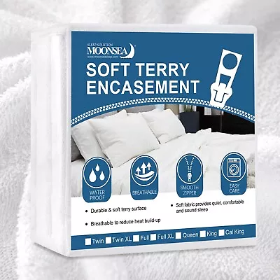 SPRINGSPIRIT Mattress Zippered Encasement Cover Terry Watreproof Protector Box Spring Cover