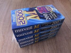 5x Maxwell E-200M Blank Recordable VHS Video Tapes PAL New Opened Mega Power.