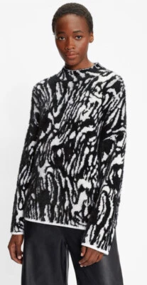 TED BAKER LONDON BLACK ZAIDIE JACQUARD WOOL KNIT BLEND JUMPER UK 12 BNWT - Image 1 of 4