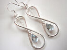 Faceted Blue Topaz Infinity 925 Sterling Silver Earrings Signifies Endless Love