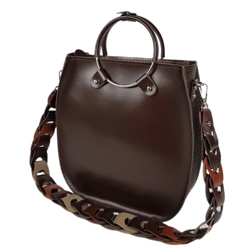 COACH Borsa a mano donna VERA PELLE cioccolato marrone scuro borsetta tracolla