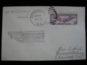 USA - 1930 First Flight Airmail Cover from Washington, DC  to Charlotte, NC - Picture 1 of 3