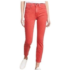 AO.LA BY ALICE + OLIVIA SKINNY HIGH RISE RED JEANS