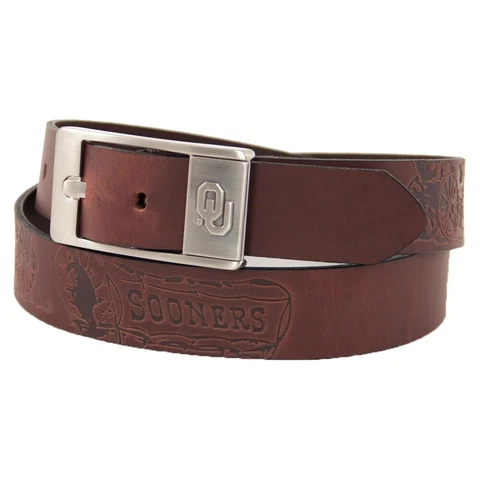 Oklahoma Sooners Brandish Leather Belt - Brown Cover