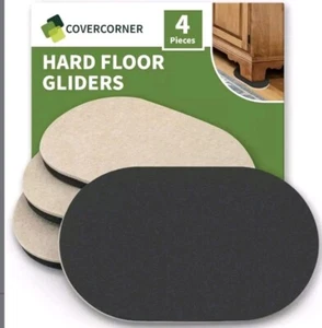COVERCORNER HARD FLOOR GLIDERS XL For Large Footed Furniture 240mm X 145 mm 4 Pc - Picture 1 of 7