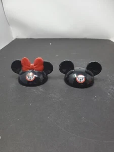 Vintage Disney Mickey Mouse And Minnie Mouse Salt And Pepper Shakers Ear Hat - Picture 1 of 6