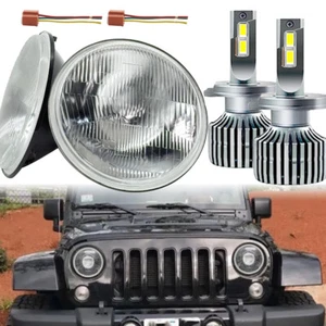 2pcs For Ford F600 F700 F7000 1970-1979 7" Round LED Headlights Hi-Low Beam DRL - Picture 1 of 16