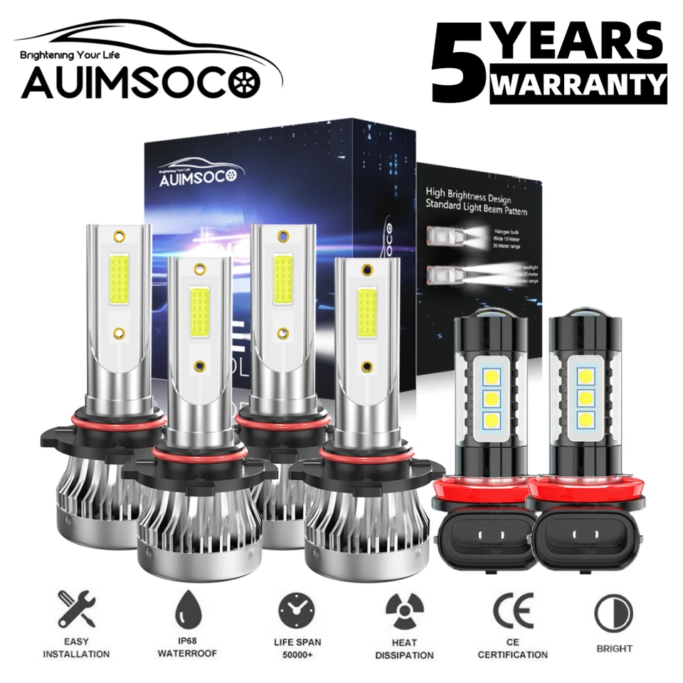 For Chevrolet Colorado Pickup 2004-2008 LED Headlight High Low + Fog Light Bulbs - Image 1 of 4