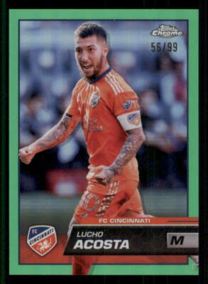 2023 Topps Chrome MLS Neon Green Refractors #122 Lucho Acosta /99 - Image 1 of 2