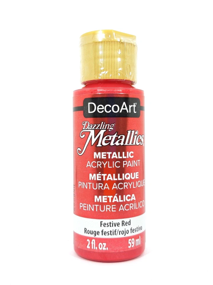 DecoArt Dazzling Metallics Acrylfarbe 59ml DA262 Festive Red