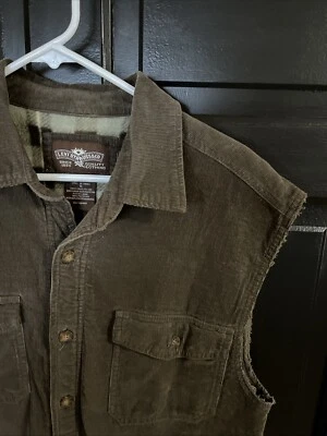 Levi’s Strauss Corduroy Vest Mens M Brown Fleece Lined Chest Pockets Y2K Trucker - Image 1 of 4