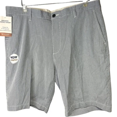 Pantalones Cortos Informales Dockers Para Hombre Perfectos, Azul/Blanco, Talla W 36 Foto 1 de 4