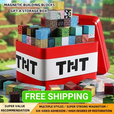 Magnetic Building Blocks Toy Set Storage Box DIY Educational Kids Game Blocks - Image 1 of 4