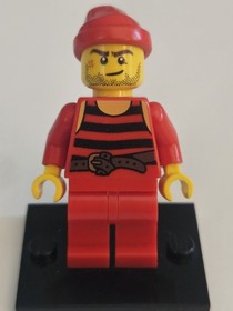 Lego Pirates Minifigure Pirate With Black And Red Stripes Pi166 Set 40158 MINT!