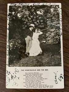 Bamforth Life Model Postcard ~ Honeysuckle and the Bee ~ Romance Poem ~ RPPC - Picture 1 of 2