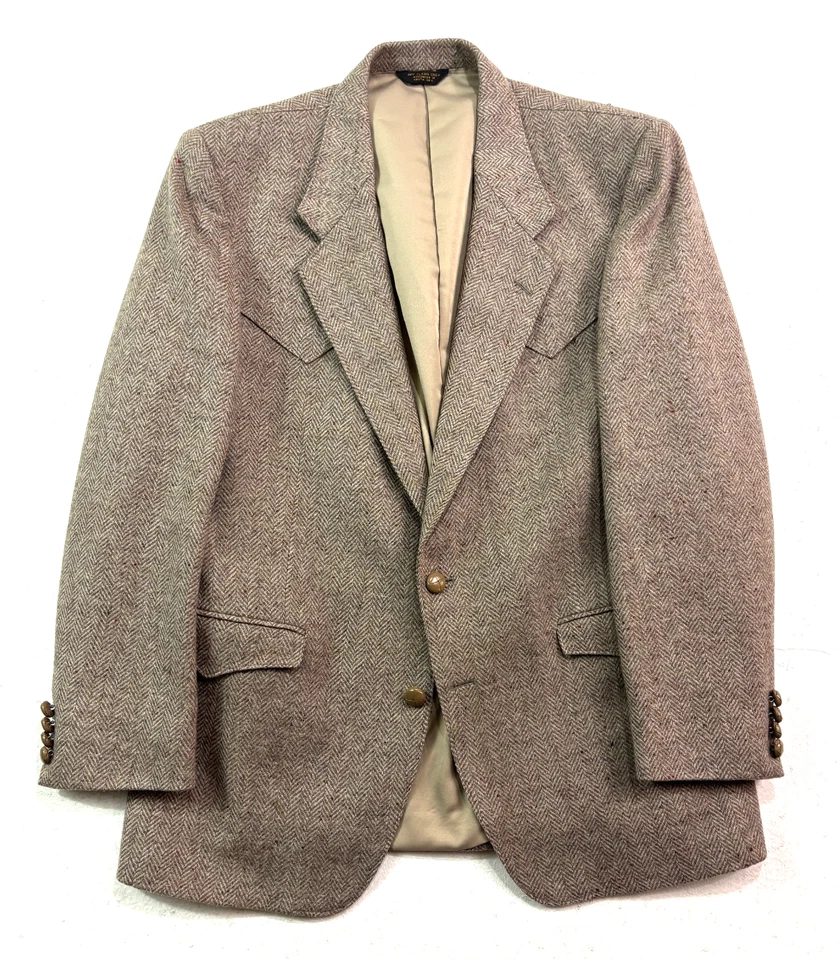 Chaqueta Blazer Abrigo Deportivo De Colección Farah Westernwear 42R Western Herringbone Tweed Foto 1 de 4
