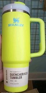 Stanley BRIGHT LIME Cup NEW No Box Straw Handle Neon Hot Cold Coffee Mug Travel - Picture 1 of 13
