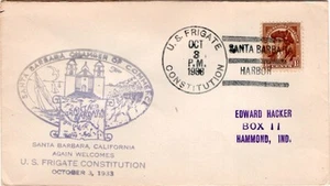 Naval cover, USF Constitution, Santa Barbara, California, CoC cachet, 1933 - Picture 1 of 1