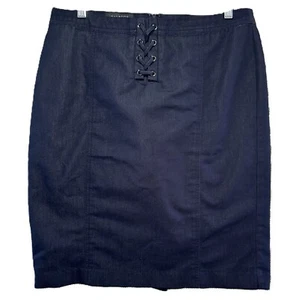 Falda vaquera Talbots para mujer talla 12 hasta la rodilla con cremallera trasera en azul marino - Imagen 1 de 8