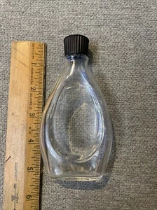 Vintage Tear Drop Shaped Clear Glass Bottle with Original Cap - Picture 1 of 10