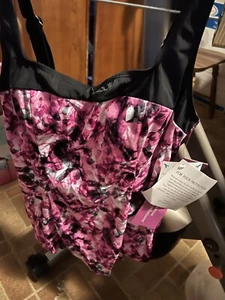 Fit 4 U Square Neck Tankini Swimsuit-TOP ONLY-Size 12 - Picture 1 of 2