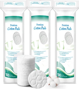 Premium Cotton Rounds for Face, 300 Count Makeup Remover Pads, 100% Pure & Natur - Picture 1 of 12