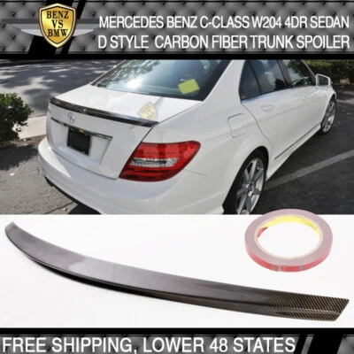 Fits 08-14 Benz C-Class W204 Sedan D Style Rear Trunk Spoiler Carbon Fiber - CF Foto 1 de 3