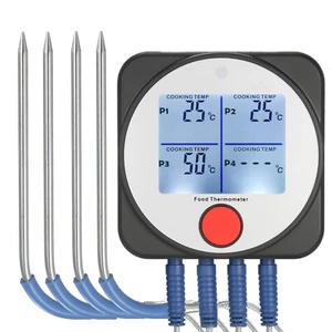 4 Probes Thermometer -40-300C -40-572F Alarm Setting Bluetooth App Food Cooking - Picture 1 of 8